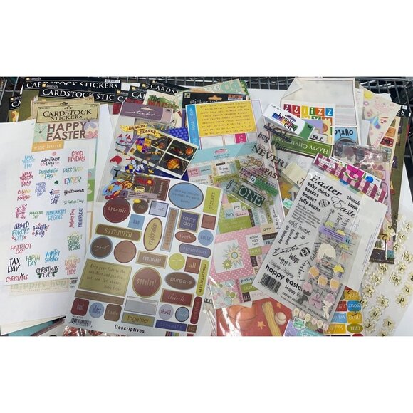 Scrapbook Stickers Embellishments HUGE Lot Craft Supplies For Scrapbooking Cards - Picture 2 of 6
